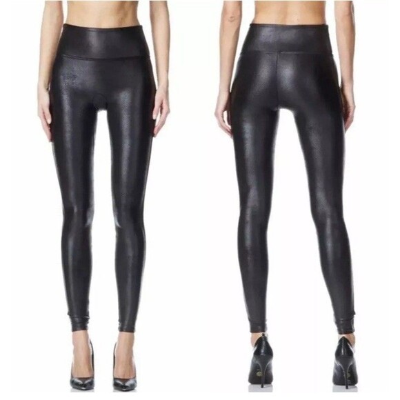 Spanx Faux Leather Leggings Black High Waisted Ankle Length Stretch XL NWT’s - Picture 1 of 8
